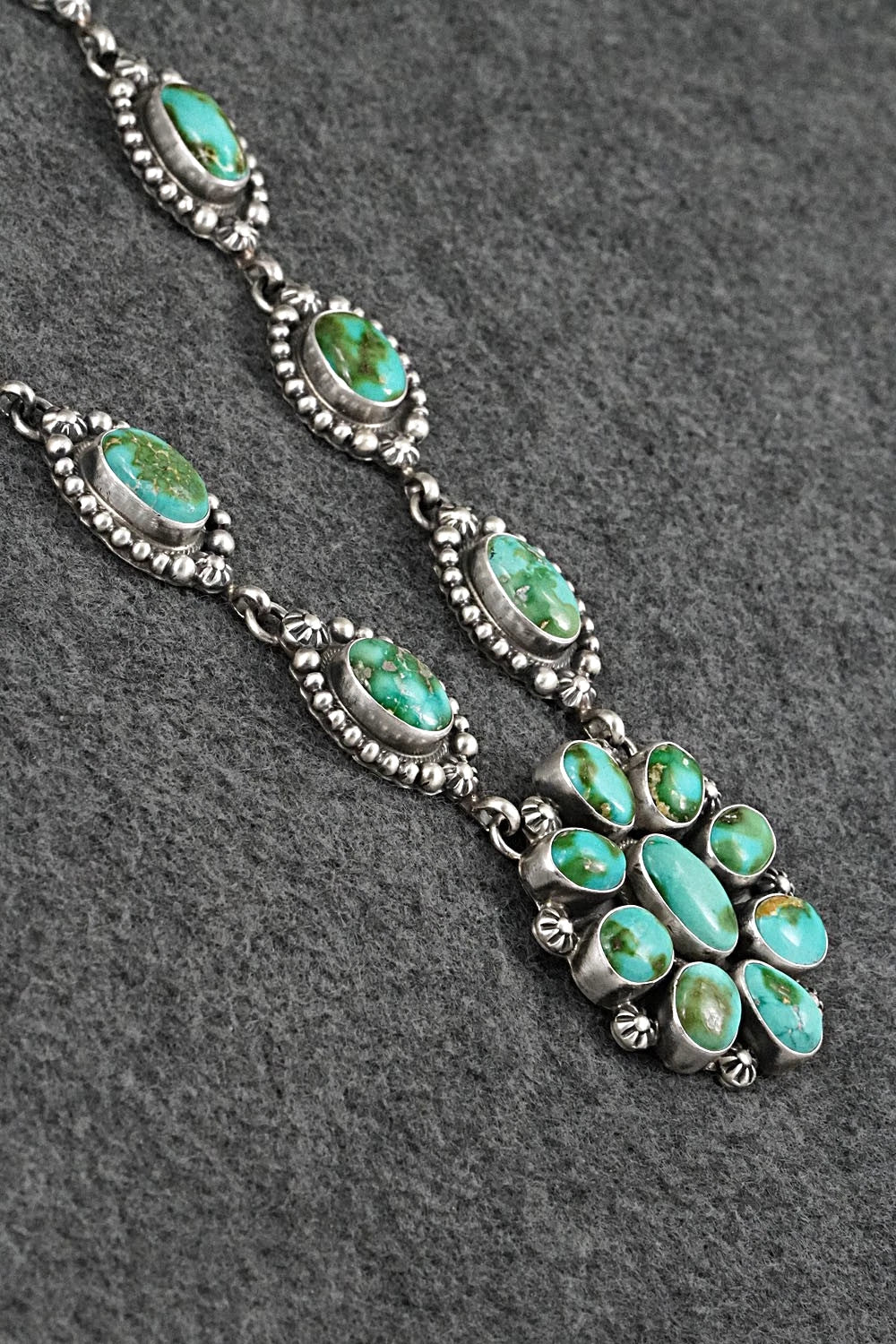 Turquoise & Sterling Silver Necklace and Earrings Set - Kathleen Livingston
