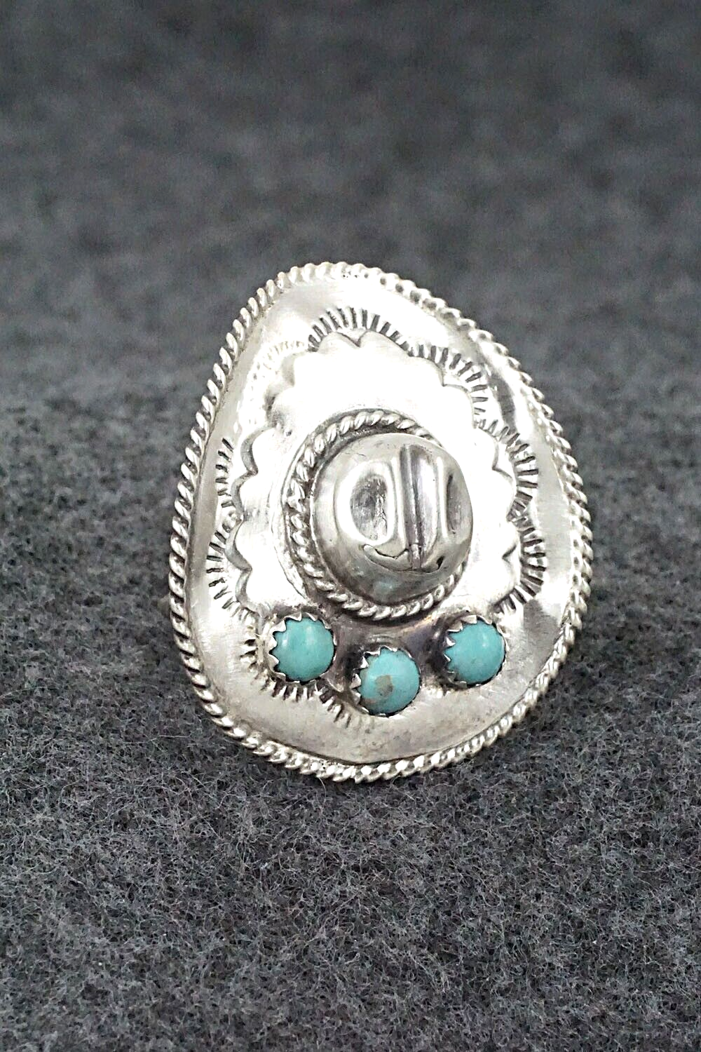 Turquoise & Sterling Silver Ring - Bobby Platero - Size 6