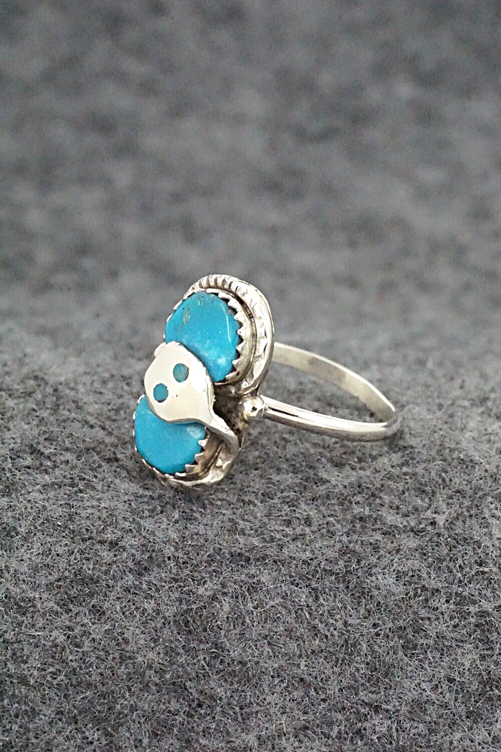 Turquoise & Sterling Silver Ring - Joy Calavaza - Size 7.5