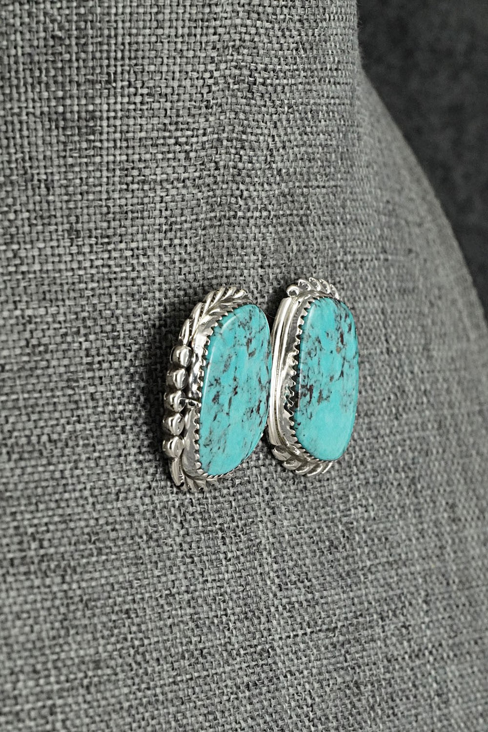 Turquoise and Sterling Silver Earrings - Delores Cadman