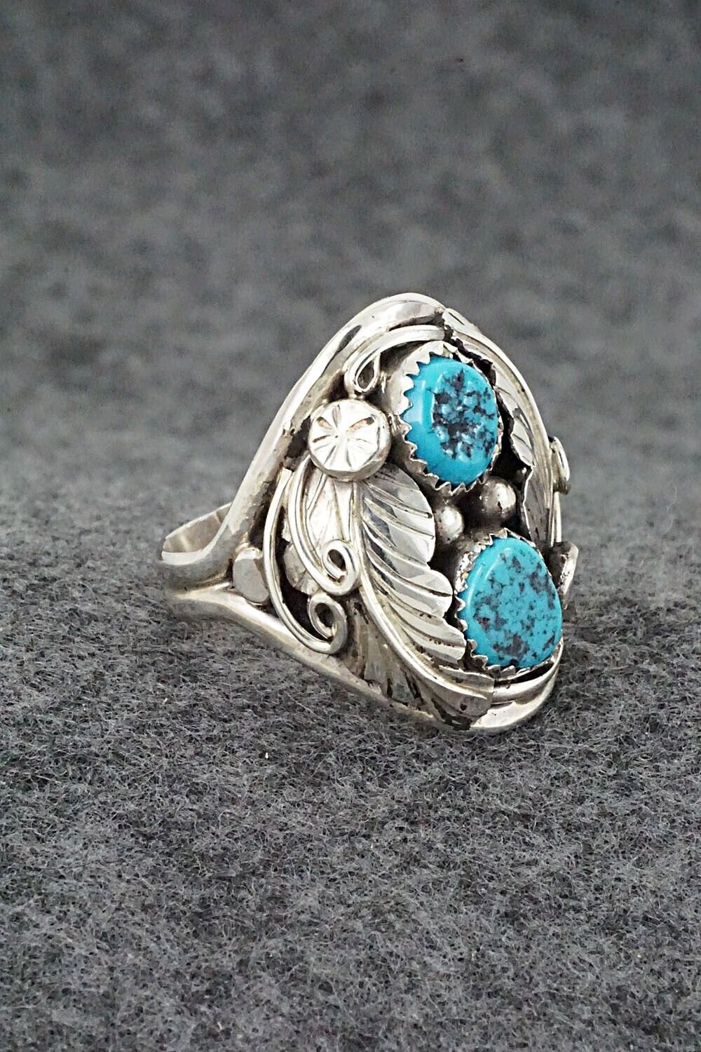 Turquoise & Sterling Silver Ring - Lorena Brown - Size 11