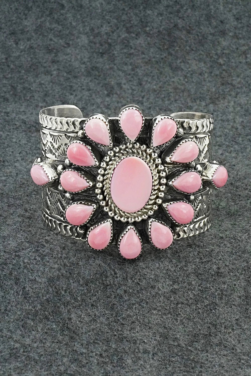 Pink Conch & Sterling Silver Bracelet - Tillie Jon