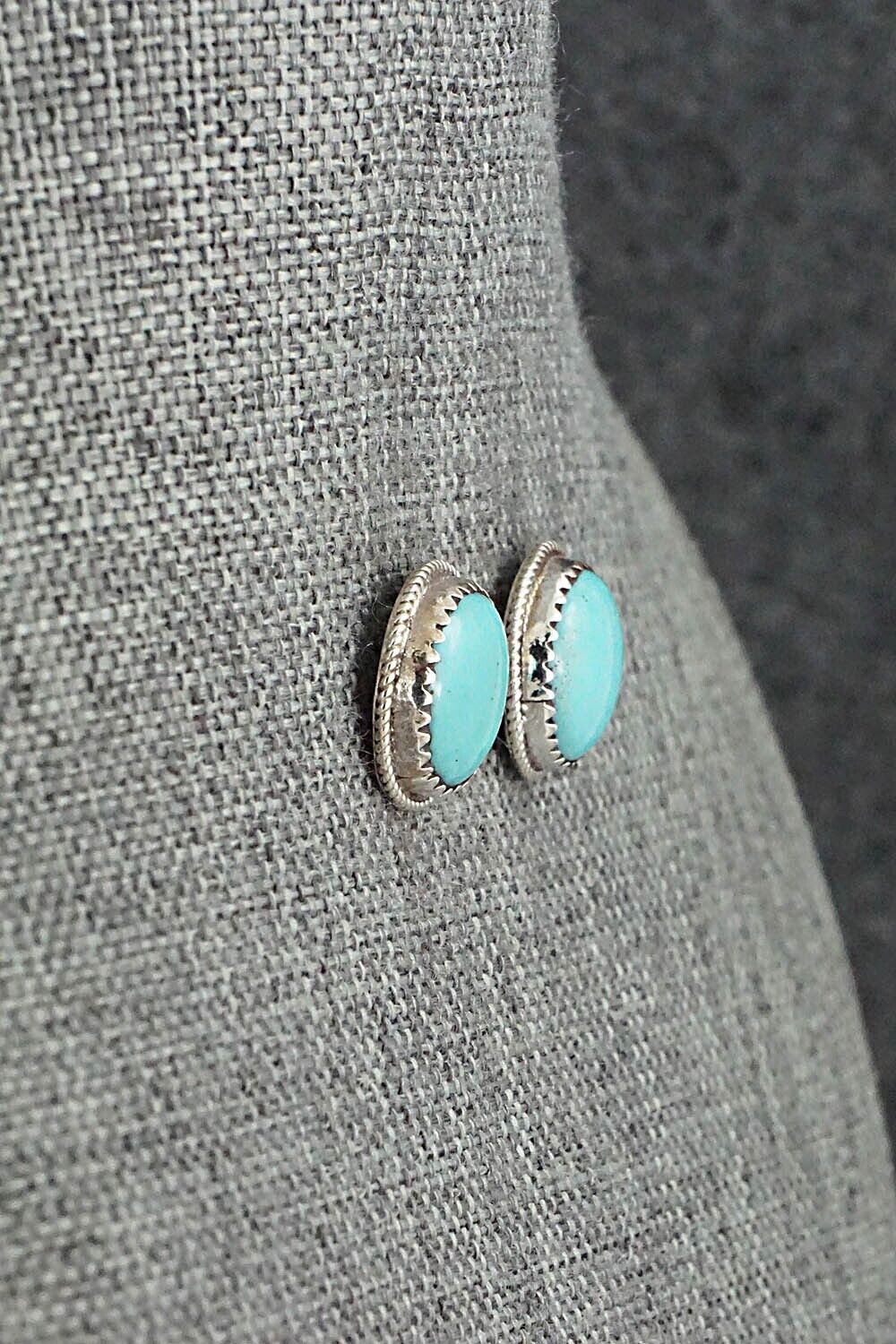 Turquoise & Sterling Silver Earrings - Ernest Hawthorne