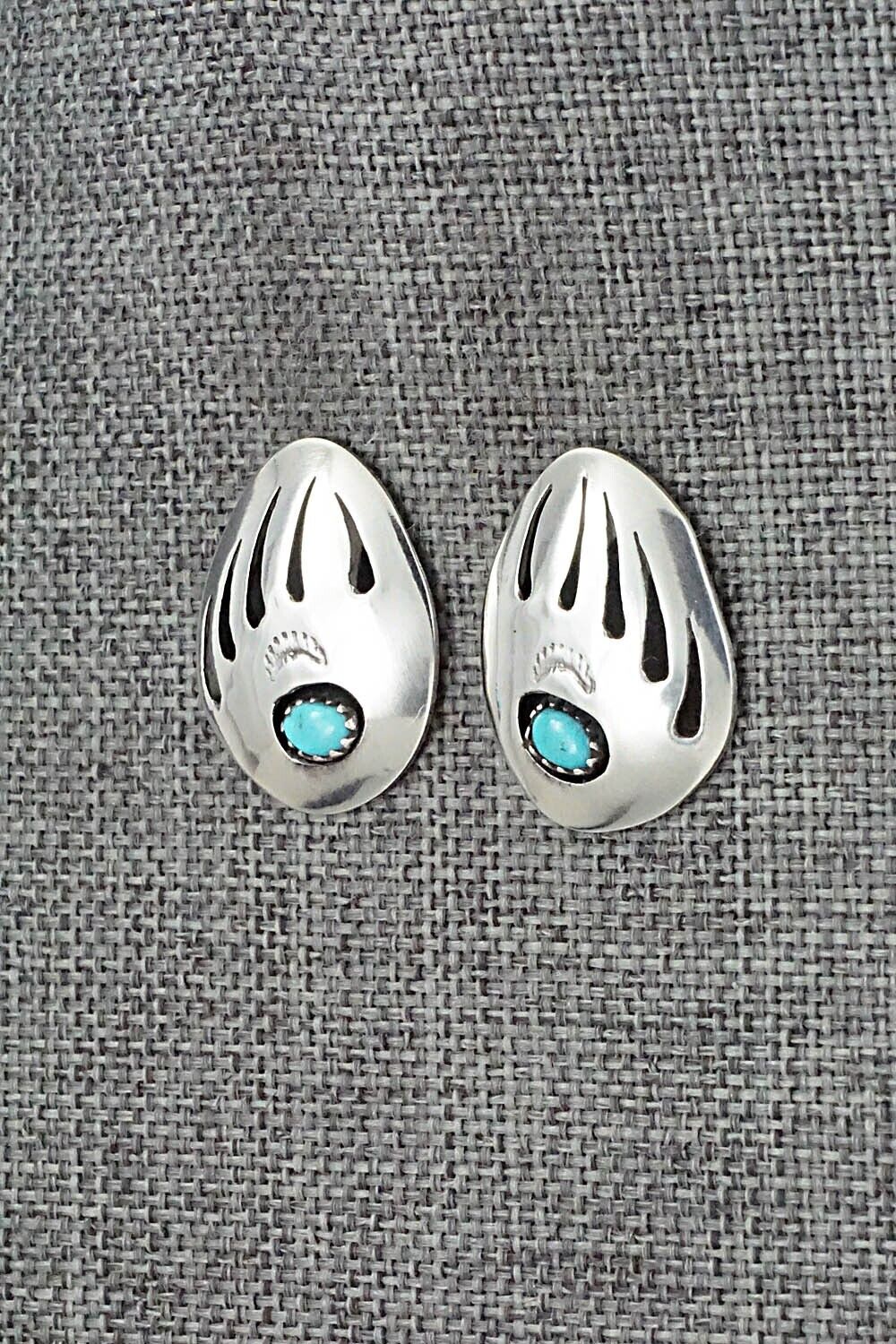 Turquoise & Sterling Silver Earrings - Ervin Begay