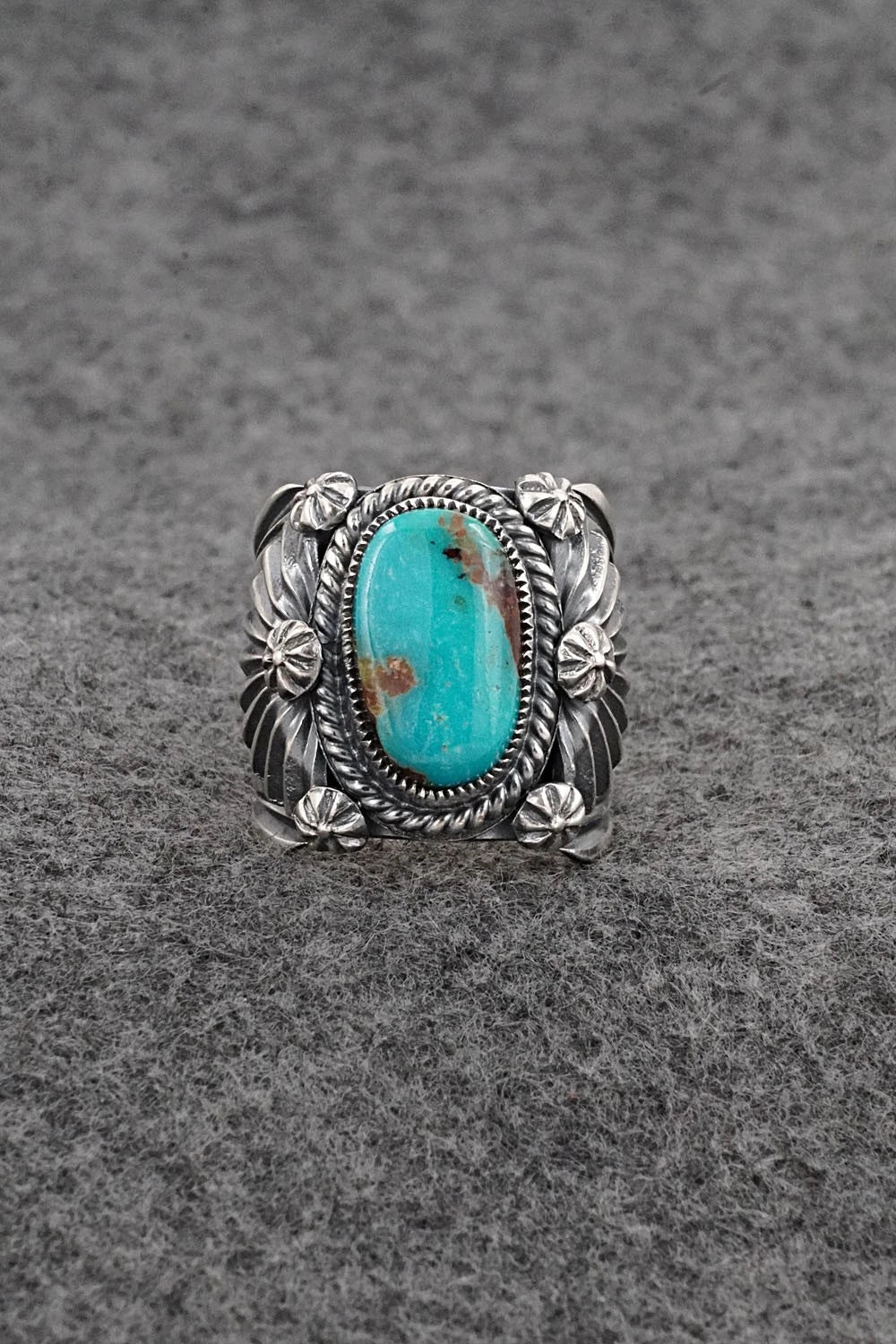 Turquoise & Sterling Silver Ring - Delbert Gordon - Size 7