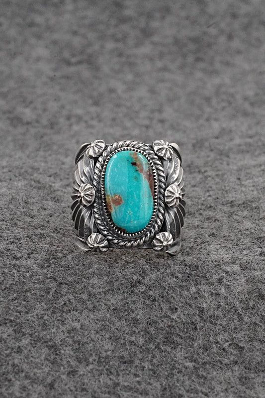 Turquoise & Sterling Silver Ring - Delbert Gordon - Size 7