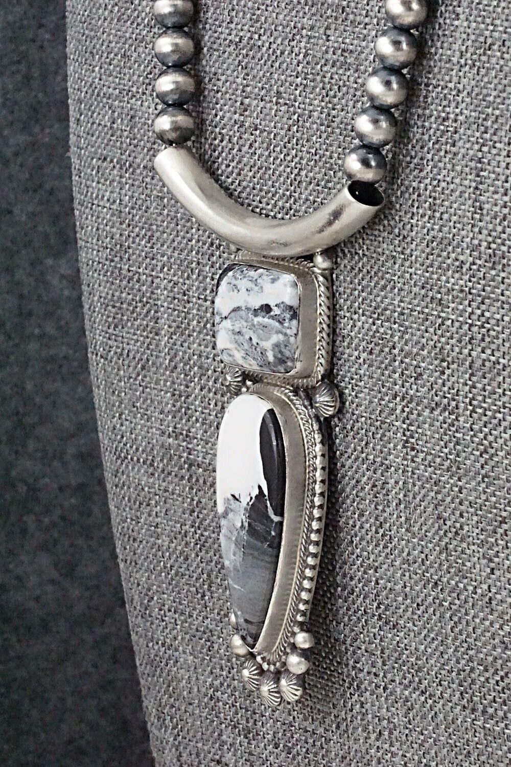 White Buffalo & Sterling Silver Necklace - Tom Lewis