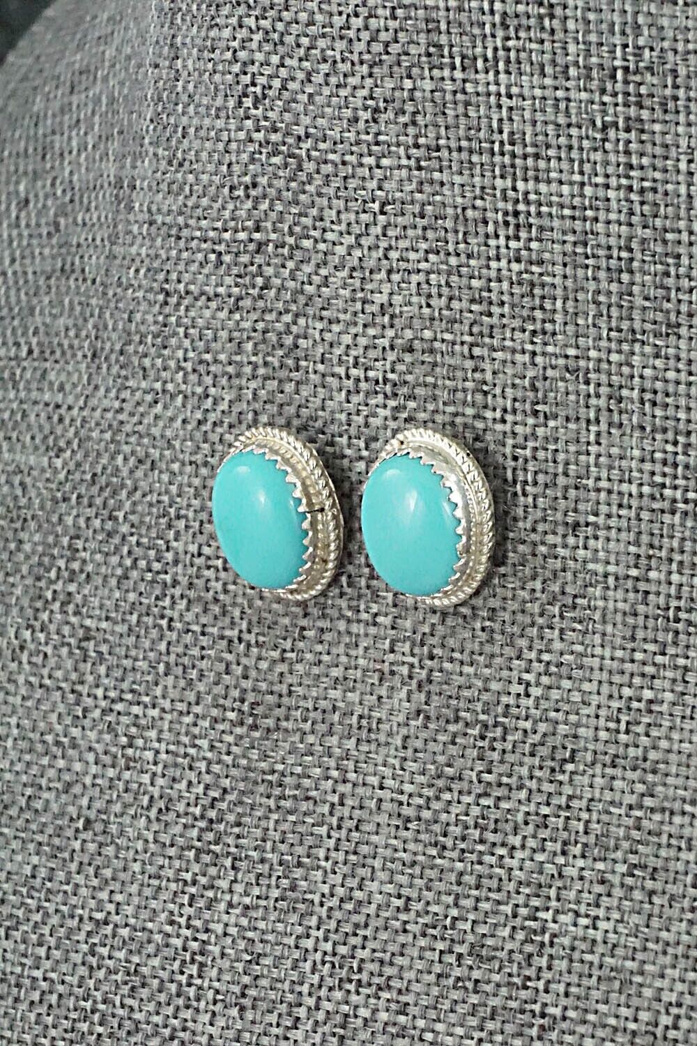 Turquoise and Sterling Silver Earrings - Sally Arviso