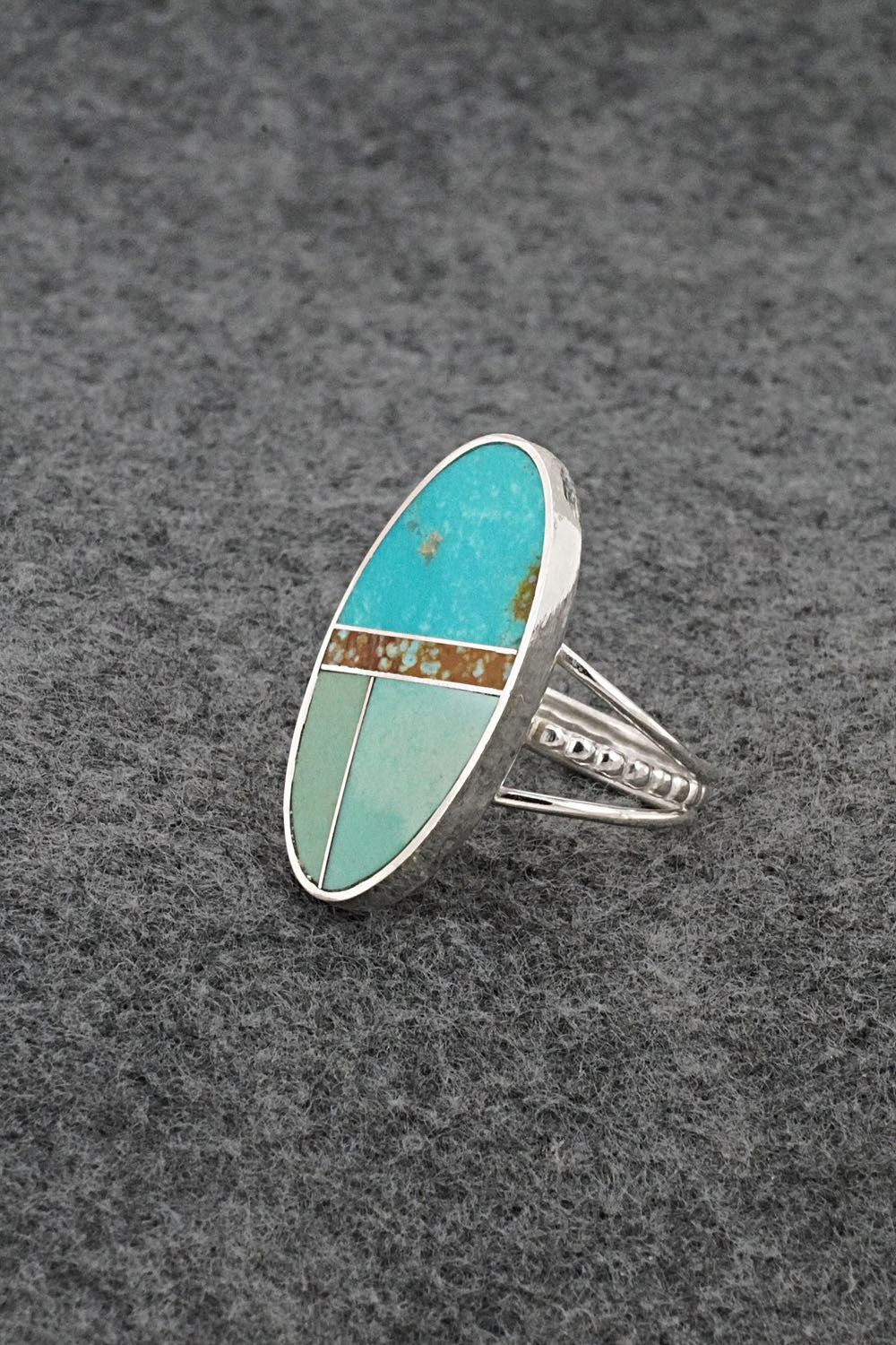 Turquoise & Sterling Silver Ring - Harold Smith - Size 9