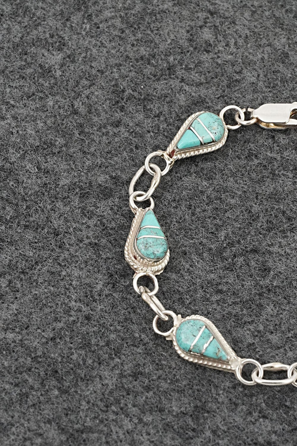 Turquoise & Sterling Silver Link Bracelet - Terrance Panteah