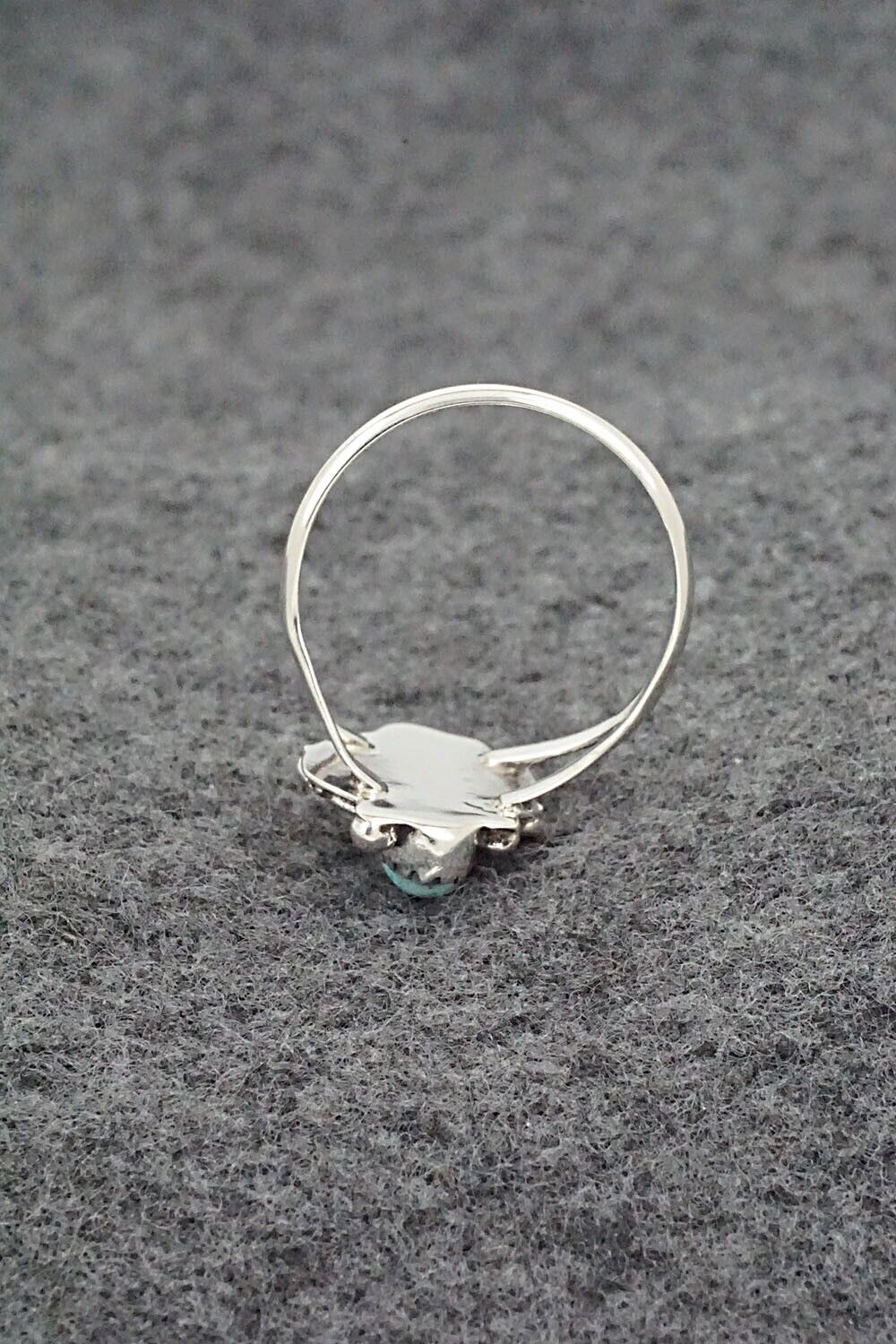 Turquoise, Coral & Sterling Silver Ring - Harris Largo - Size 9