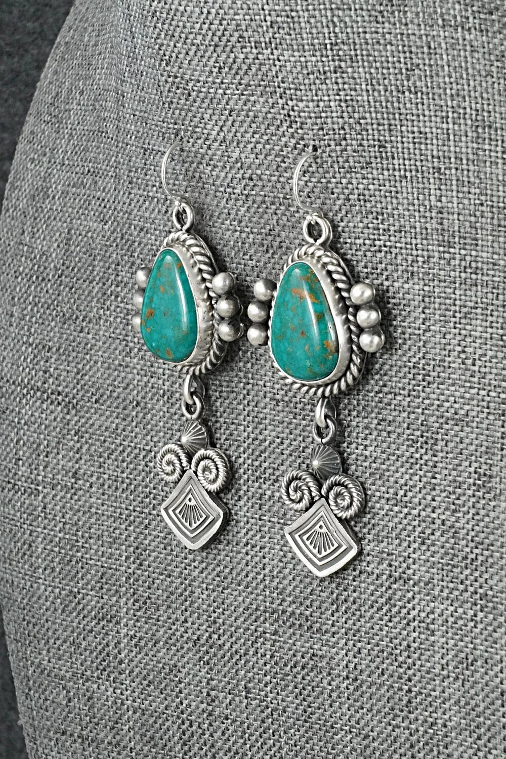 Turquoise & Sterling Silver Earrings - Michael Calladitto
