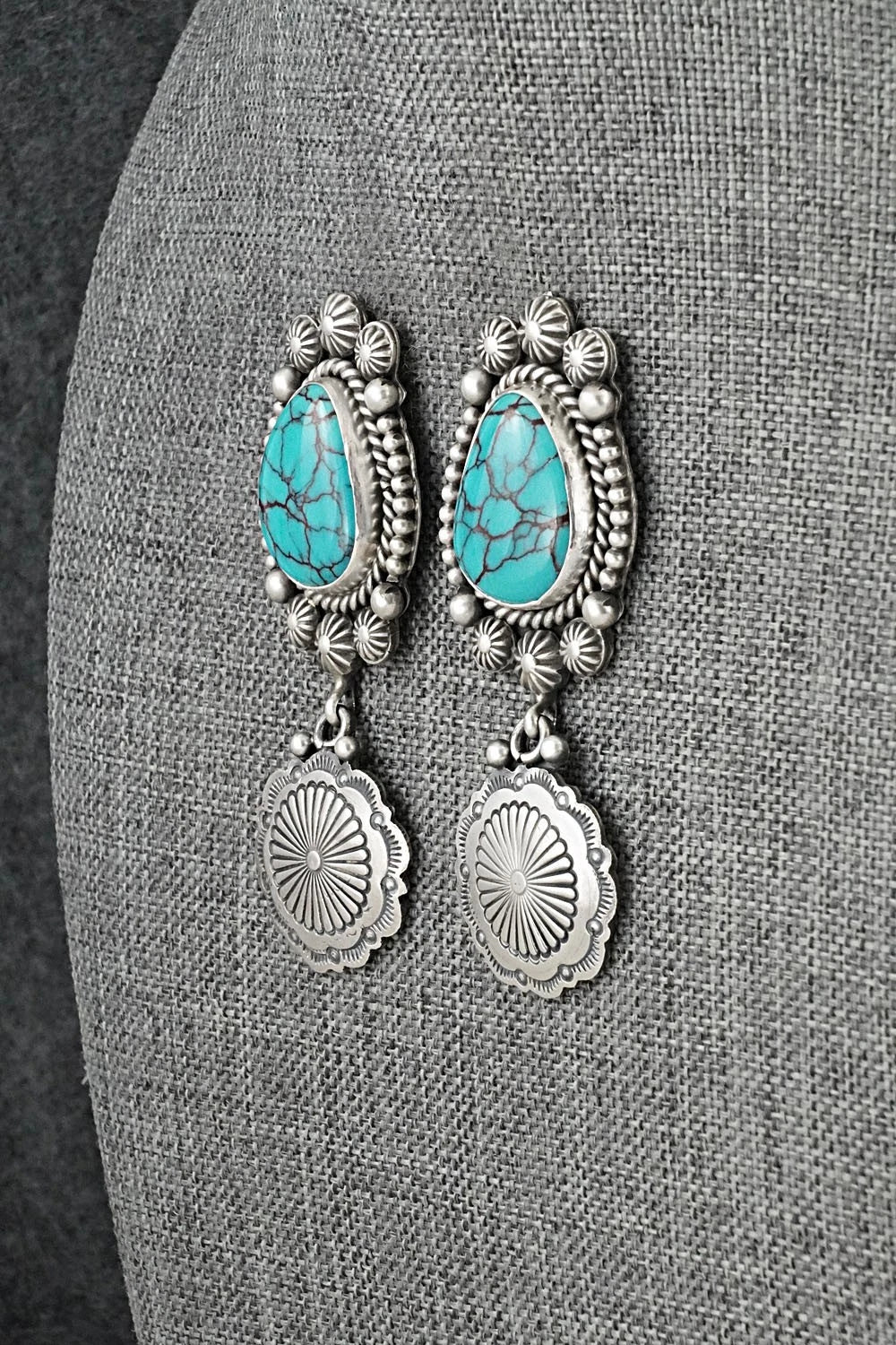 Turquoise & Sterling Silver Earrings - Michael Calladitto