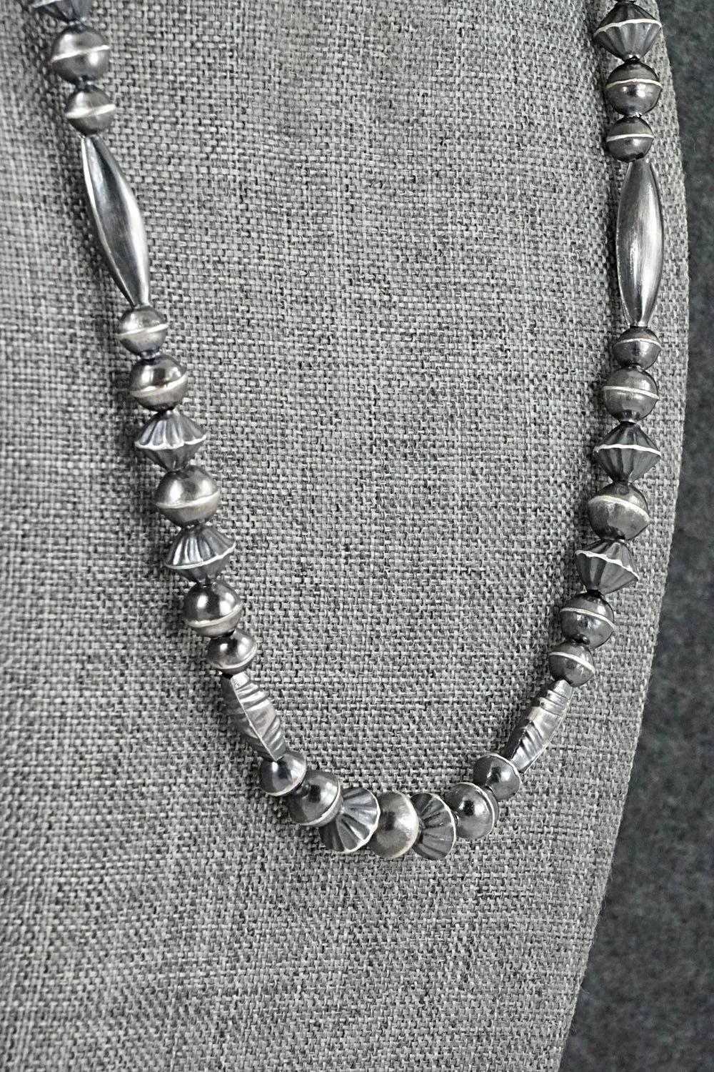 Sterling Silver Navajo Pearl Necklace 22" - Vintage