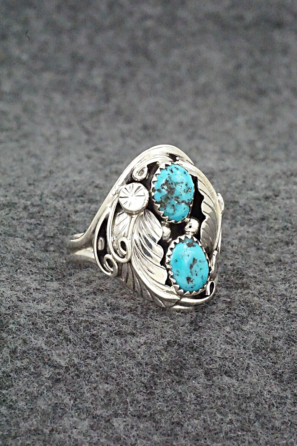 Turquoise & Sterling Silver Ring - Maxine Ramirez - Size 12