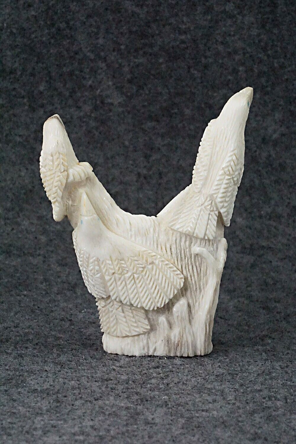 Eagles with Fish Zuni Fetish Carving - Destry Siutza
