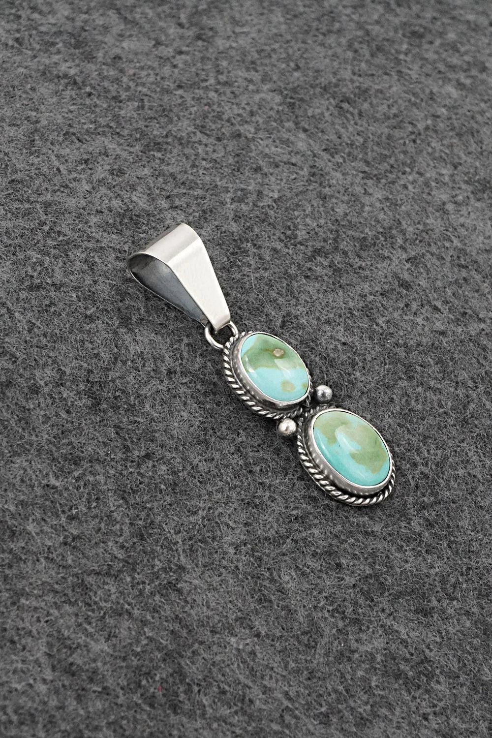 Turquoise & Sterling Silver Pendant - Eugene Gruber