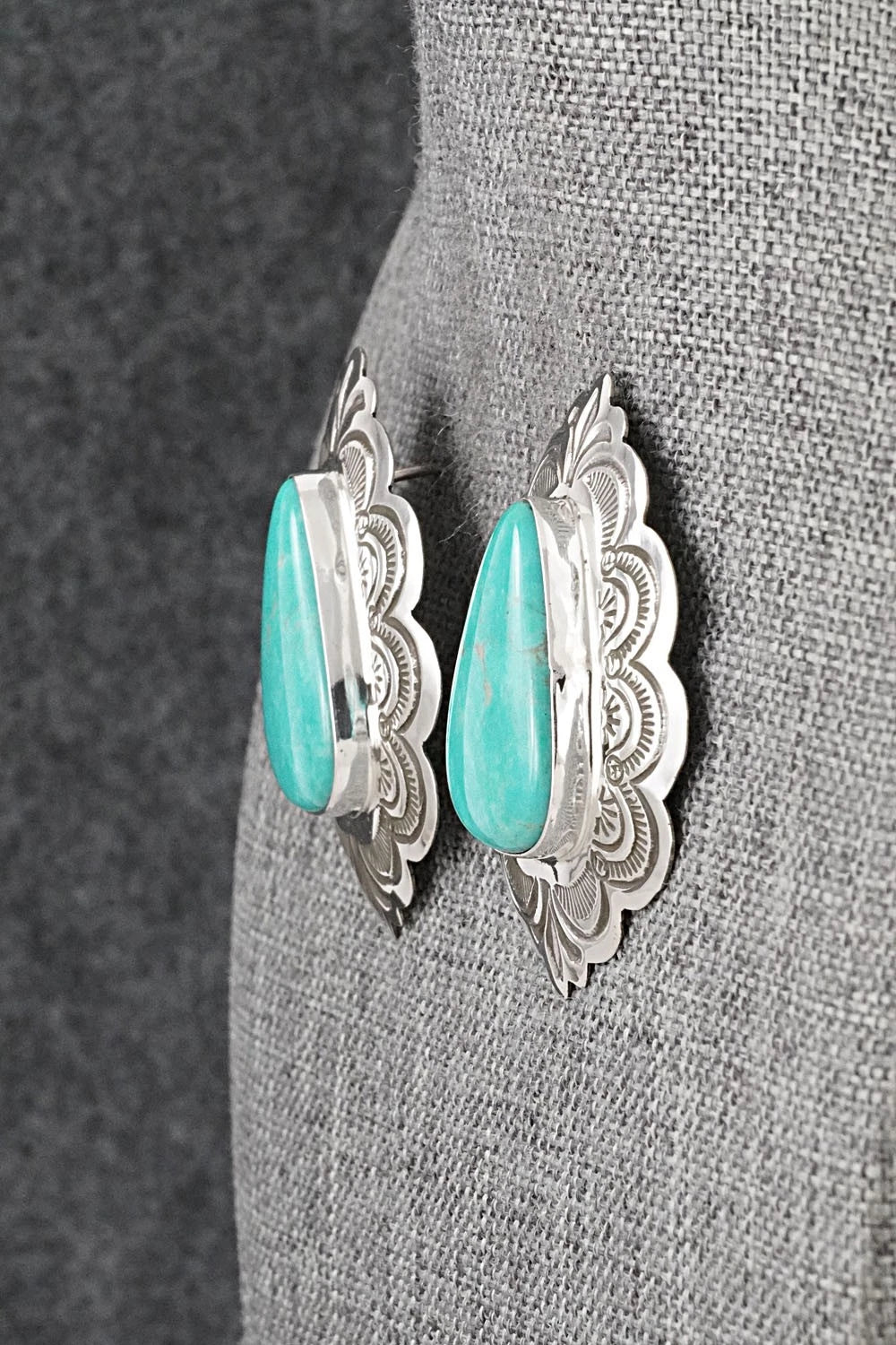 Turquoise & Sterling Silver Earrings - Arnold Blackgoat