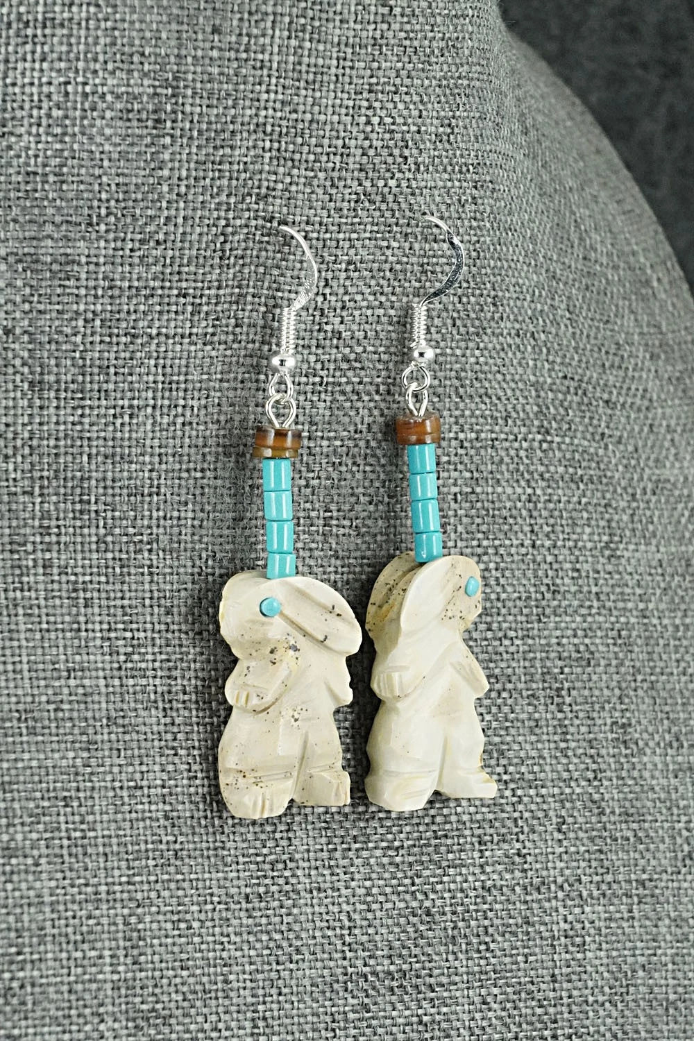 Multi-Stone Rabbit Fetish & Sterling Silver Necklace Set - Dannette Laate