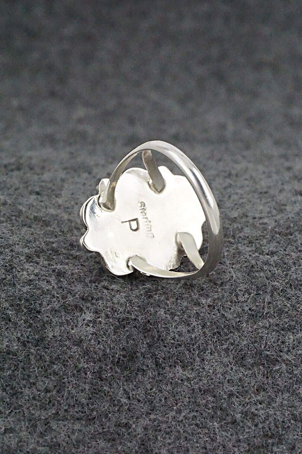 White Buffalo & Sterling Silver Ring - Priscilla Smith - Size 7.5