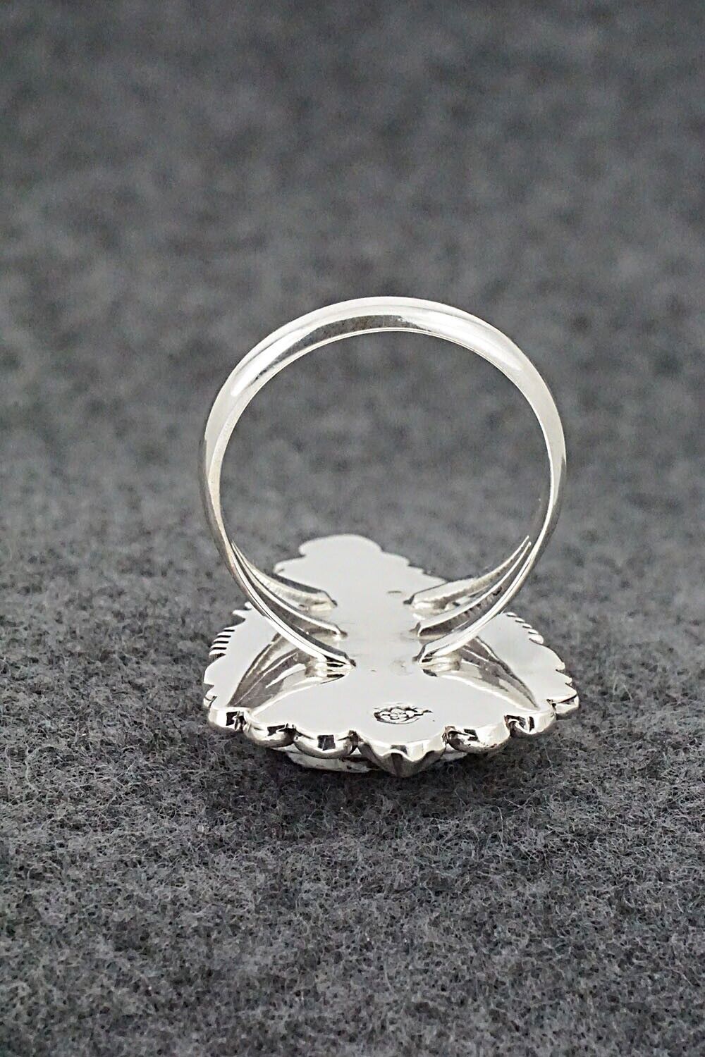 White Buffalo & Sterling Silver Ring - Daniel Benally - Size 9.5