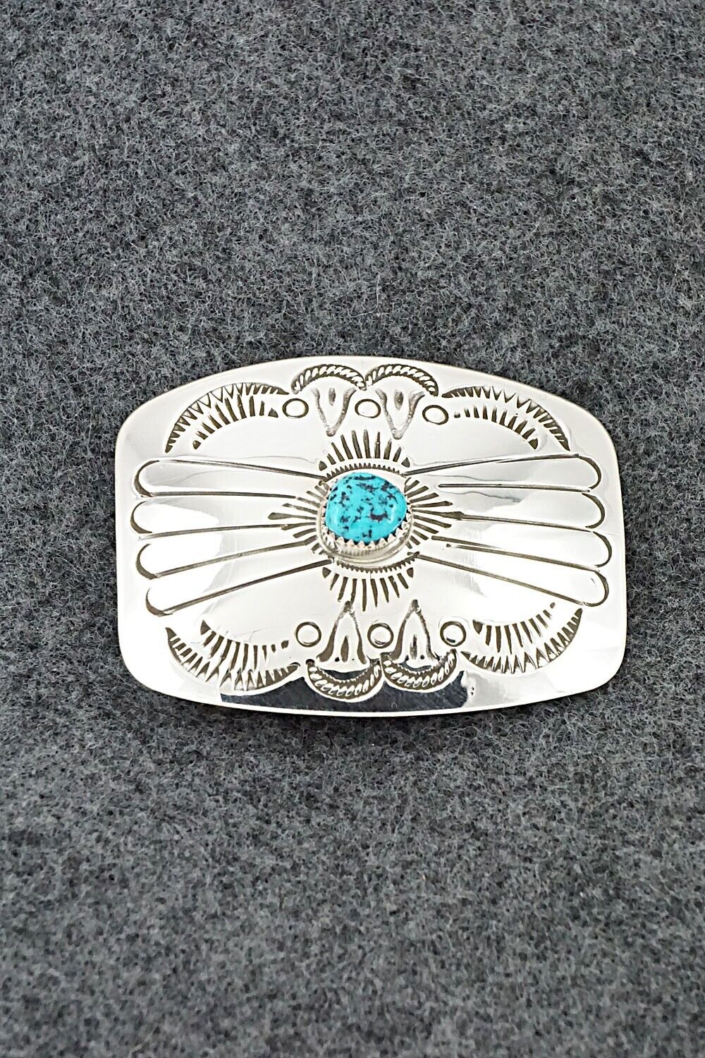 Turquoise & Sterling Silver Belt Buckle - Jolene Begay