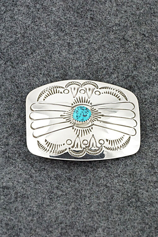 Turquoise & Sterling Silver Belt Buckle - Jolene Begay