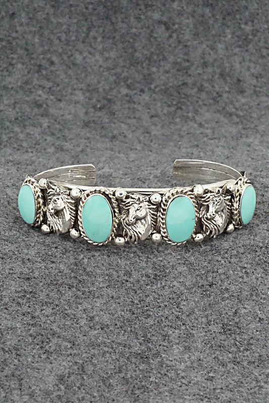 Turquoise & Sterling Silver Bracelet - Calvin Belin