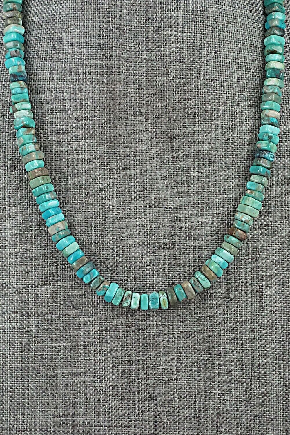 Turquoise & Sterling Silver Necklace 18" - Doreen Jake