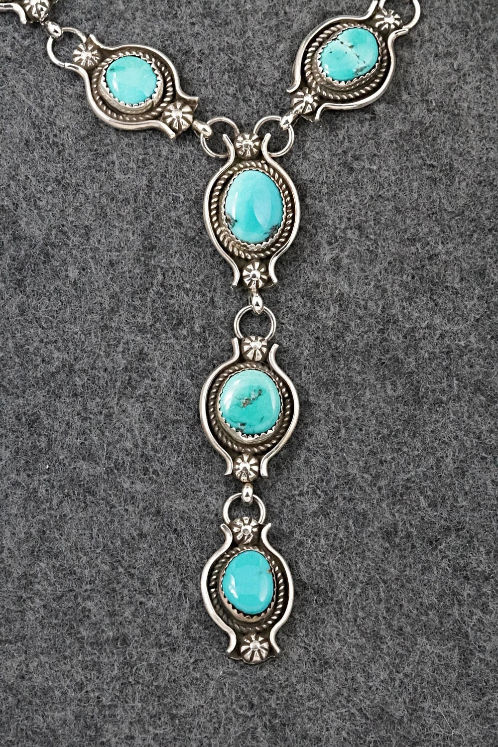 Turquoise & Sterling Silver Necklace and Earrings Set - Phil Nez