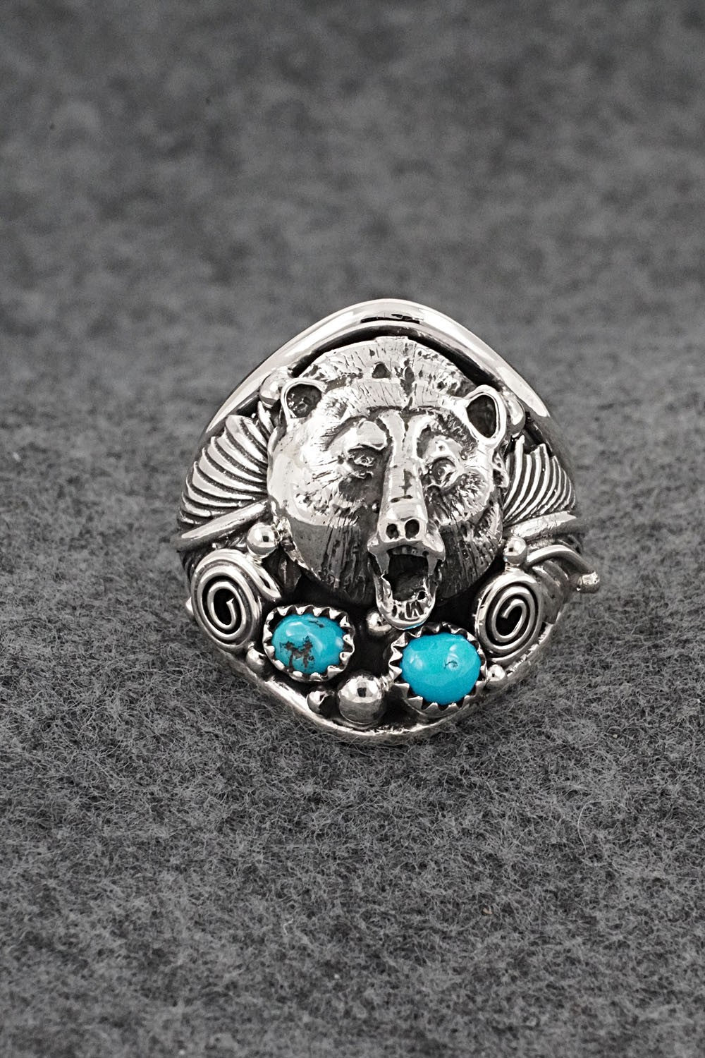 Turquoise & Sterling Silver Ring - Jeanette Saunders - Size 13