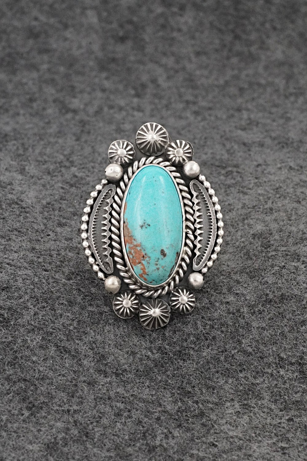 Turquoise & Sterling Silver Ring - Michael Calladitto - Size 8