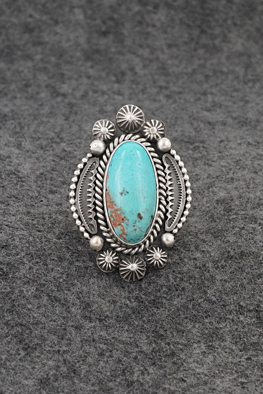 Turquoise & Sterling Silver Ring - Michael Calladitto - Size 8
