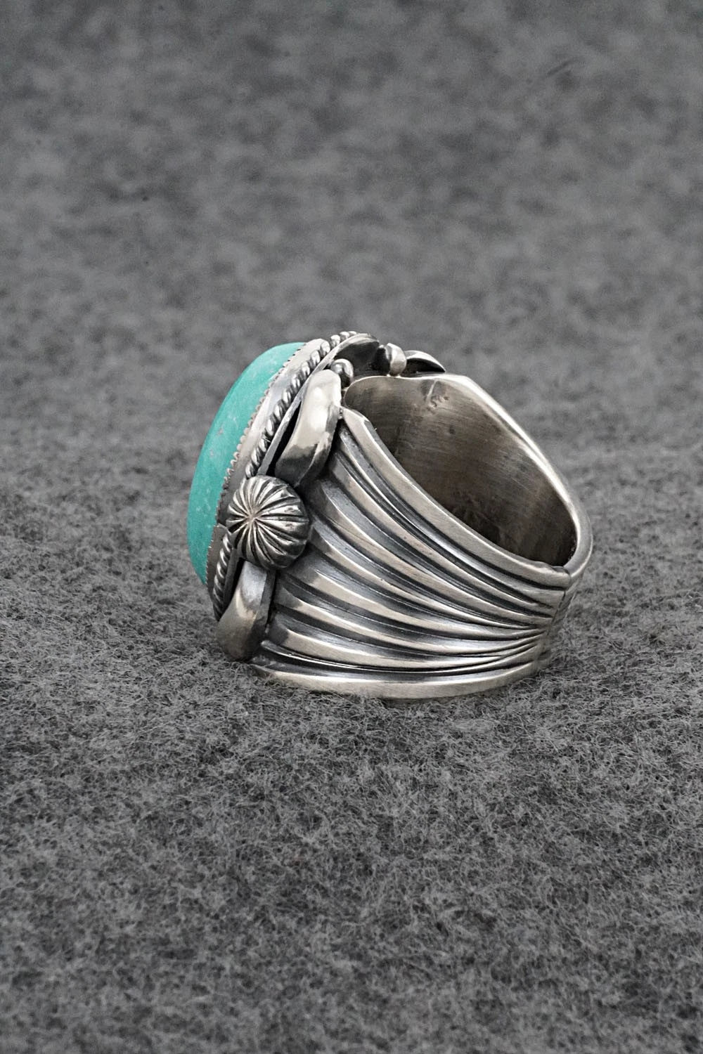 Turquoise & Sterling Silver Ring - Delbert Gordon - Size 8.5