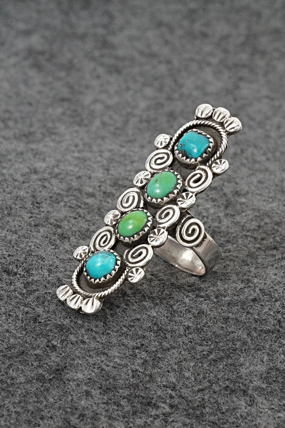 Turquoise & Sterling Silver Ring - Priscilla Reeder - Size 8.5