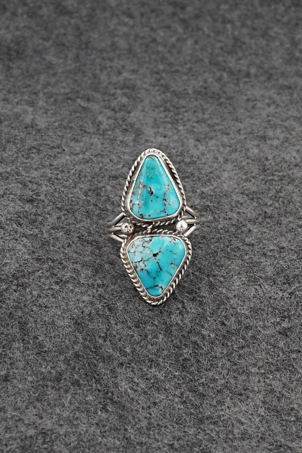 Turquoise & Sterling Silver Ring - Eugene Gruber - Size 8
