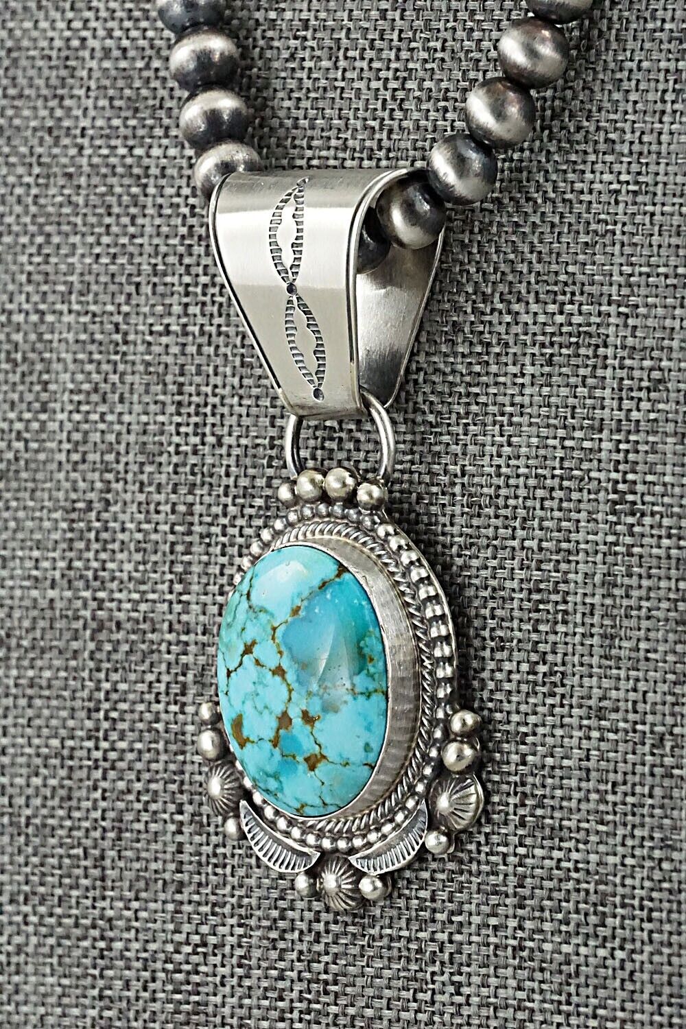 Turquoise & Sterling Silver Necklace - Tom Lewis