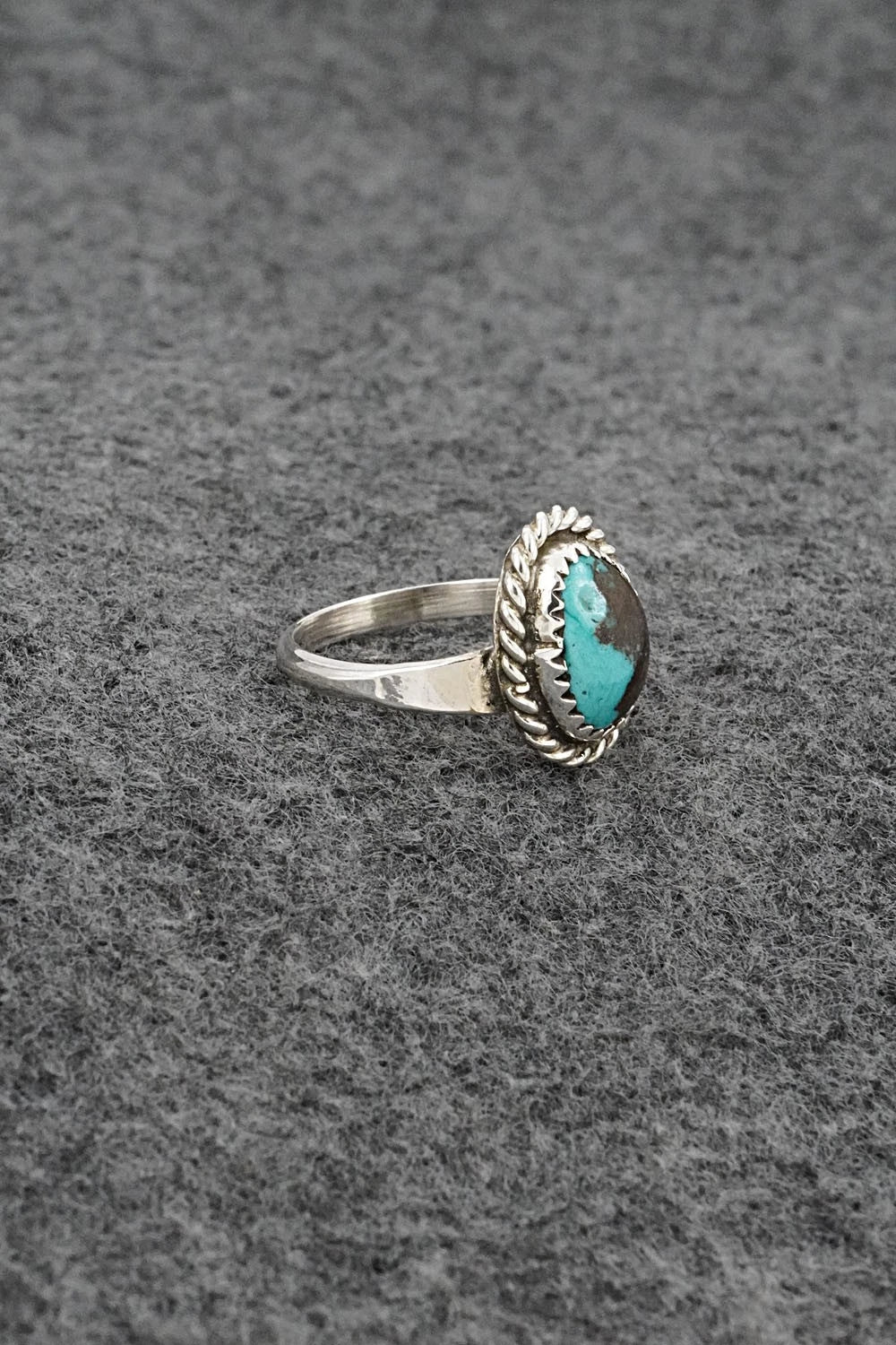 Turquoise & Sterling Silver Ring - Darius Arviso - Size 7.5