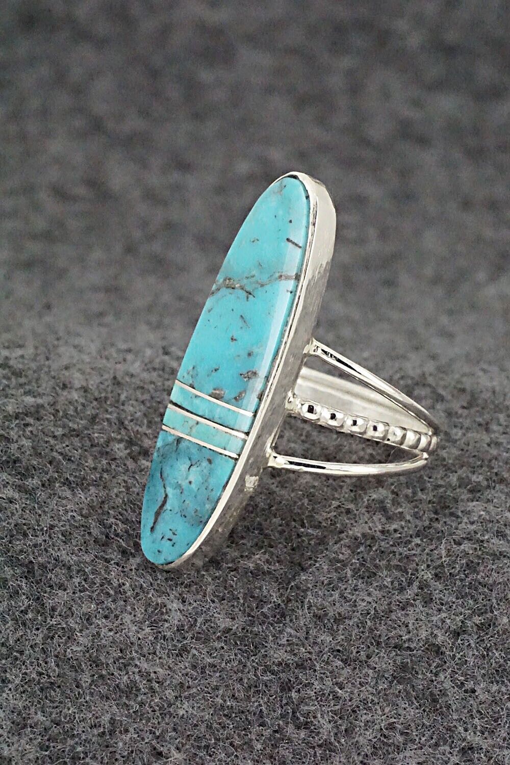Turquoise & Sterling Silver Ring - Harold Smith - Size 8