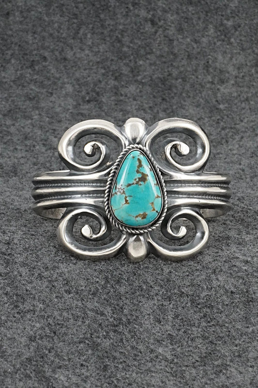 Turquoise & Sterling Silver Vintage Bracelet - ES Mitchell