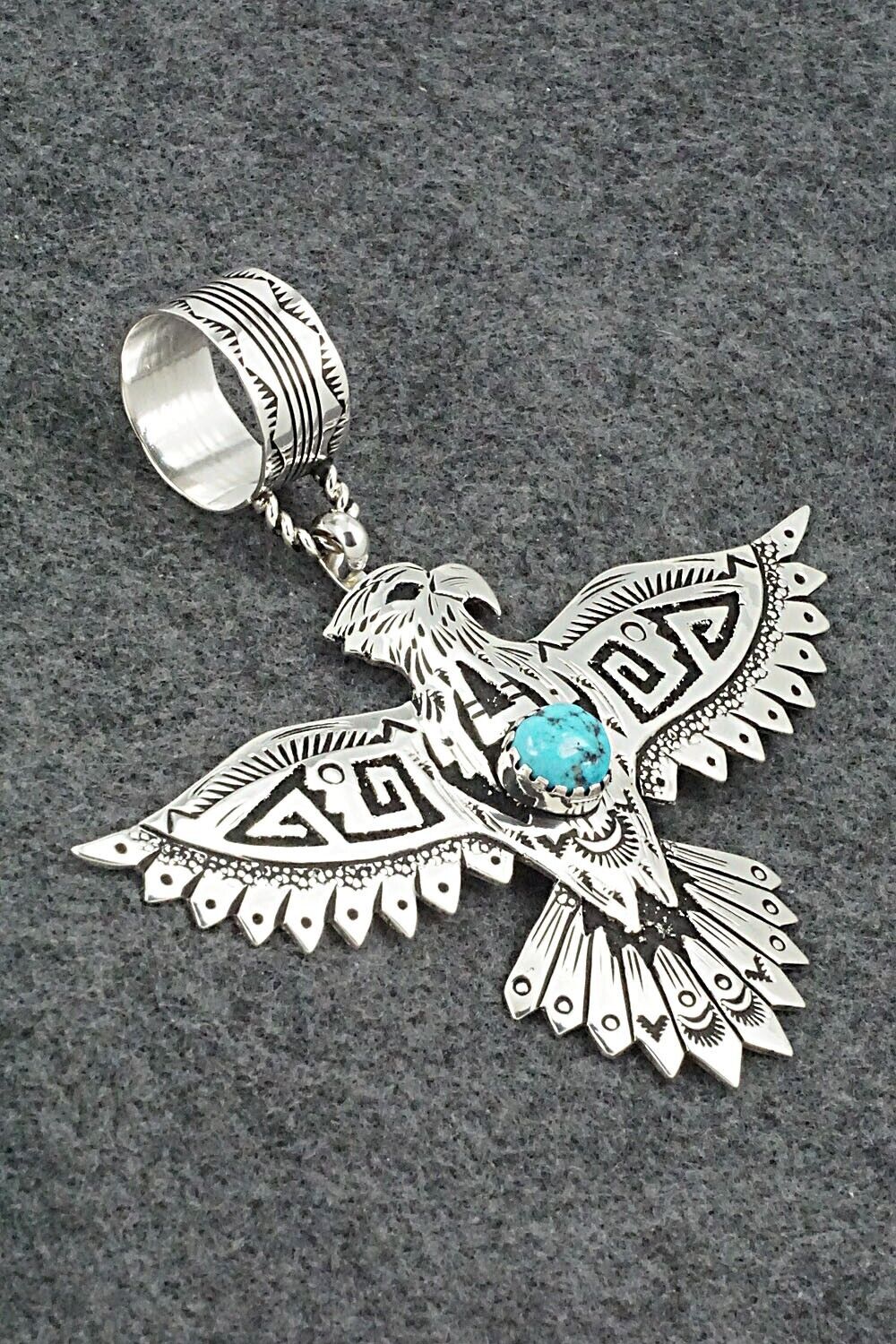 Turquoise & Sterling Silver Pendant - Richard Singer