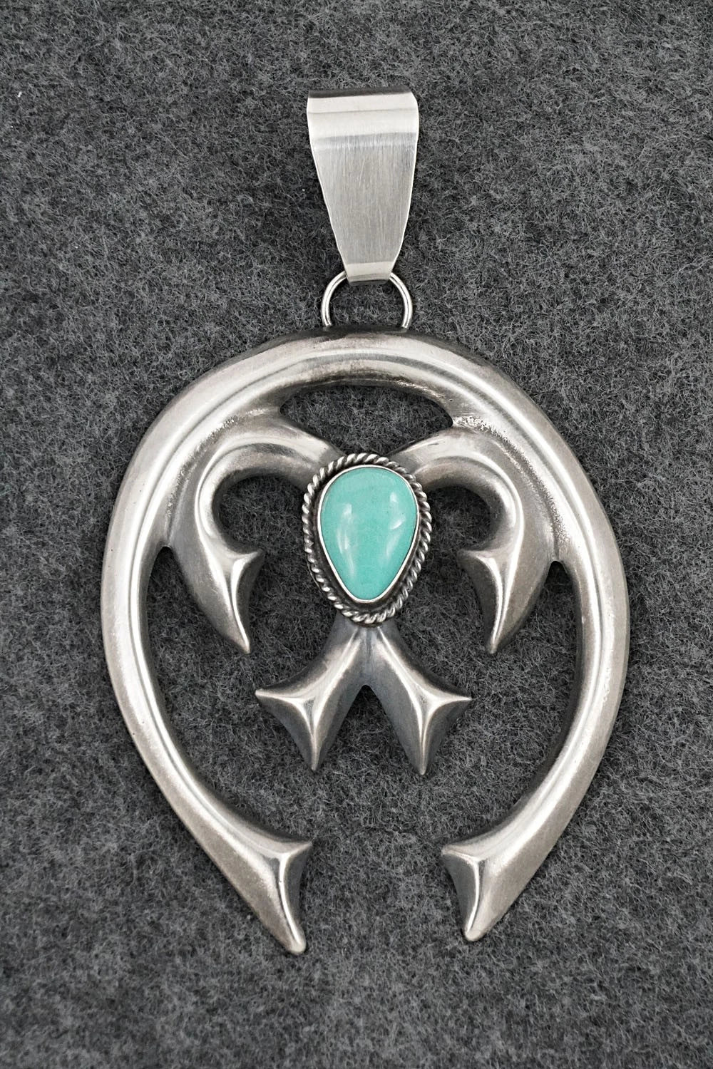 Turquoise & Sterling Silver Pendant - Eugene Gruber
