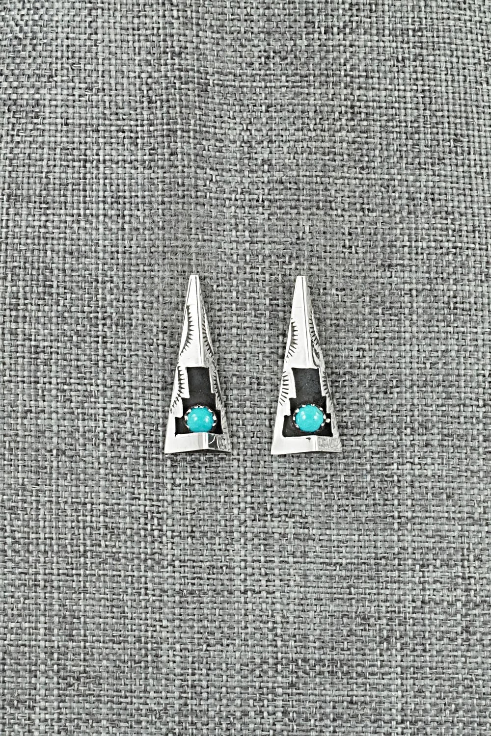 Turquoise & Sterling Silver Earrings - Phil Perry