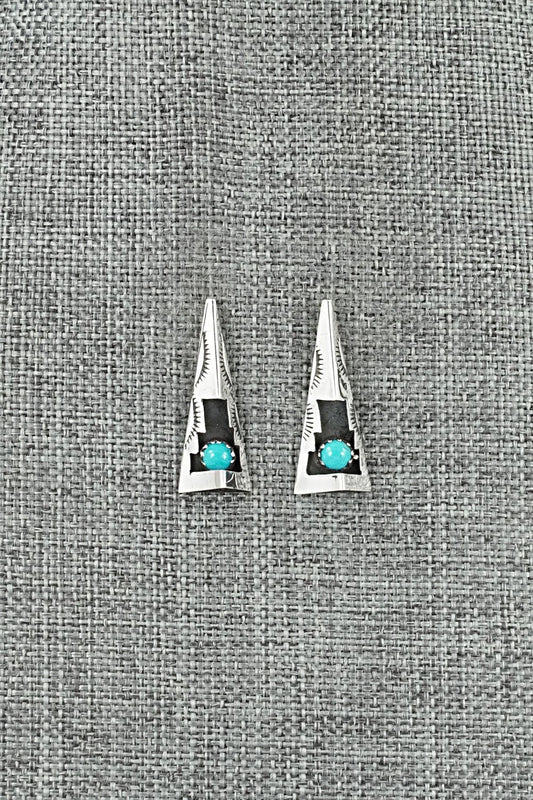 Turquoise & Sterling Silver Earrings - Phil Perry