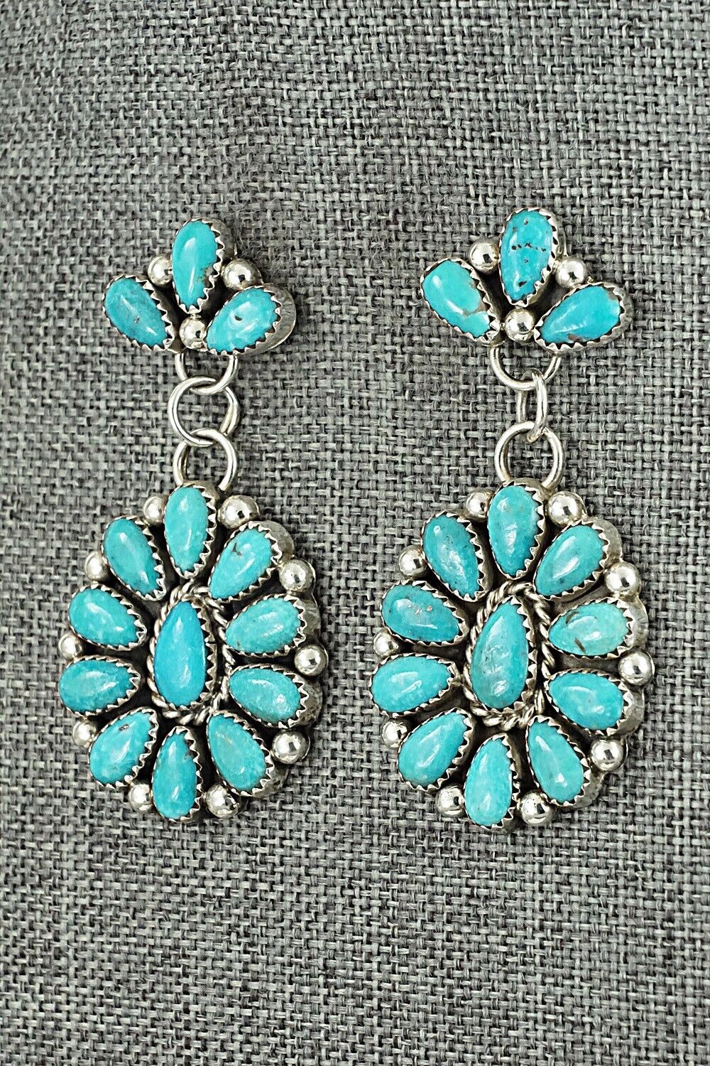 Turquoise & Sterling Silver Earrings - Rodney Notah