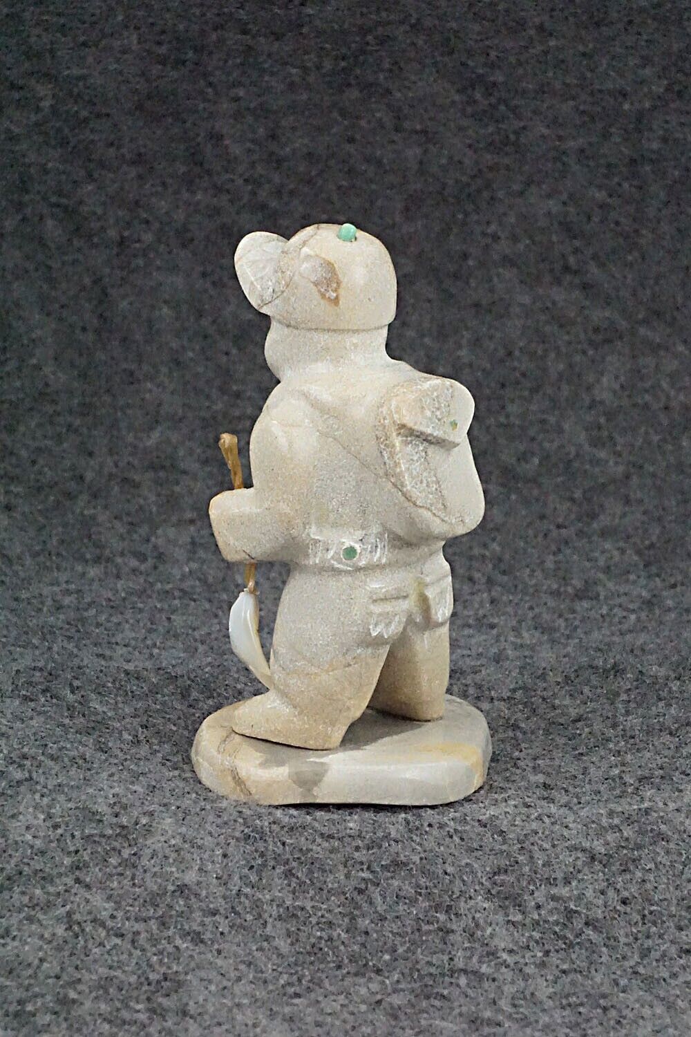 Boy with Fishing Pole Zuni Fetish Carving - Enrike Leekya