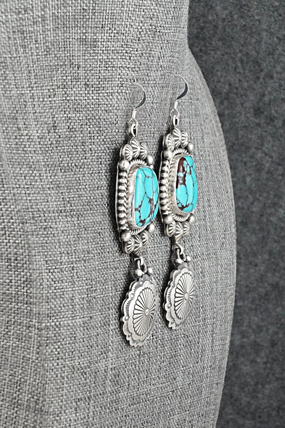 Turquoise & Sterling Silver Earrings - Michael Calladitto