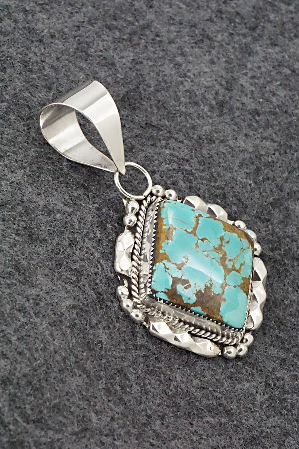 Turquoise & Sterling Silver Pendant - Kenny Calavaza
