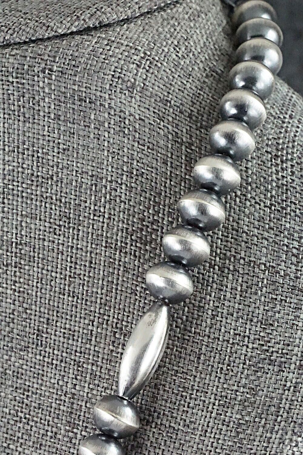 Sterling Silver Navajo Pearl Necklace 20" - Tonisha Haley