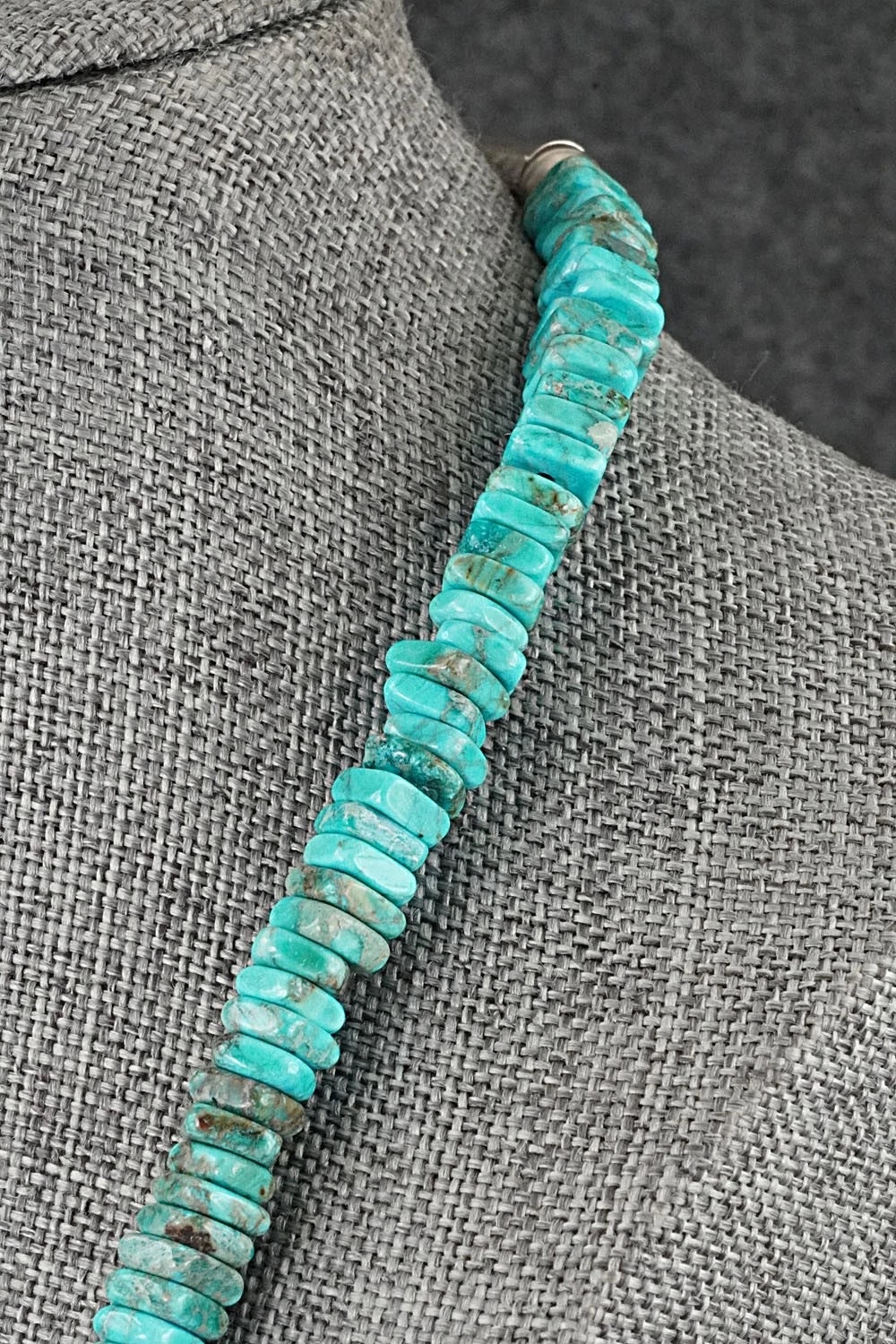 Turquoise & Sterling Silver Necklace 18" - Doreen Jake